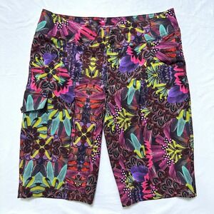 Shredly Womens MTB Mountain Bike Shorts 6 Purple Pink Psychedelic Activewear USA